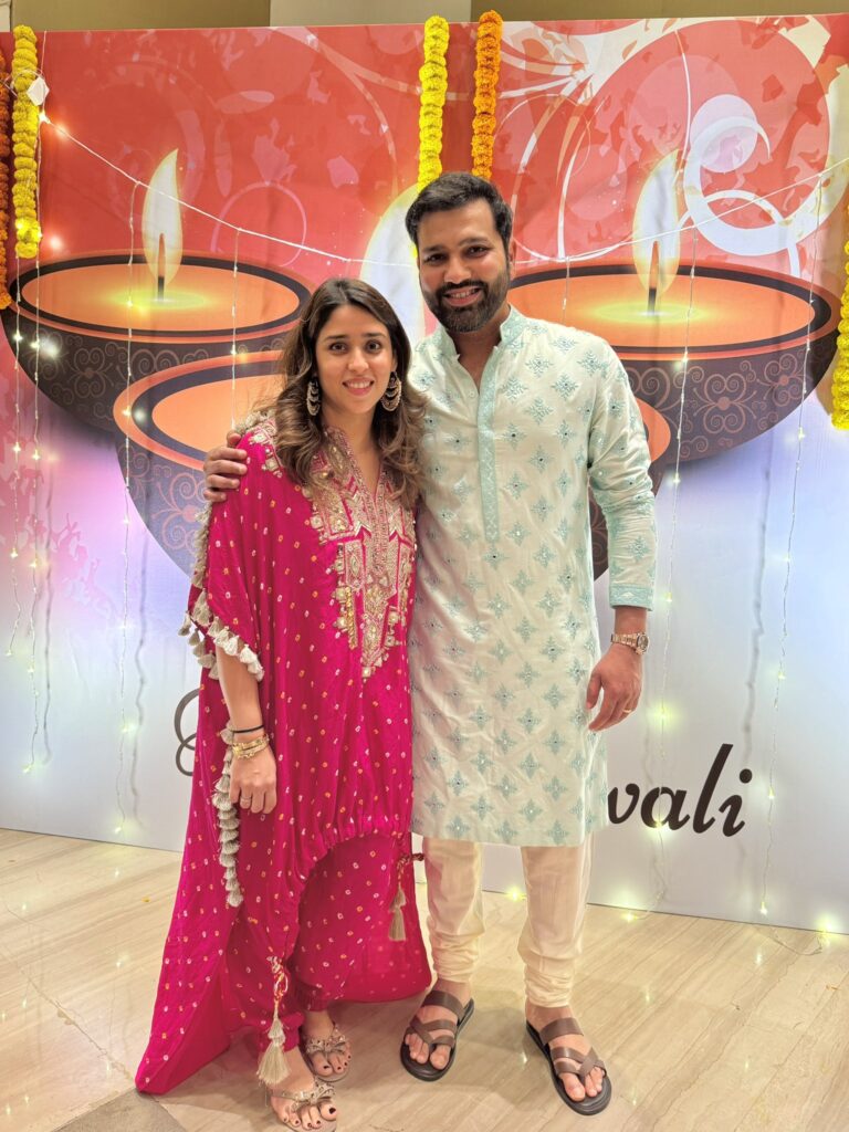 rohit with wife